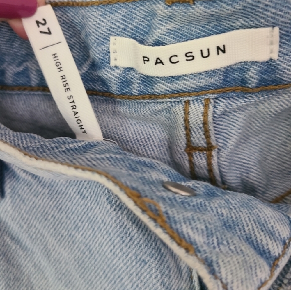 Pacsun Light Knee Panel High‎ Waist Straight Jeans - Picture 9 of 10